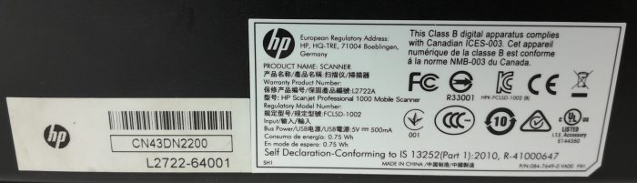 HP Mobile Scanner ScanJet Professional 1000 L2722A - Image 3