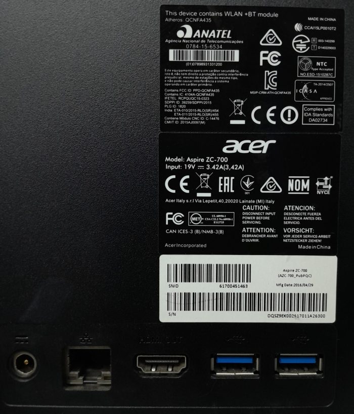 Acer Windows All in One PC Aspire ZC-700 - Pentium J3710 @ 1.6GHz - 4GB Ram - 19.5" - 1TB HDD - 10 Pro Home - Image 4