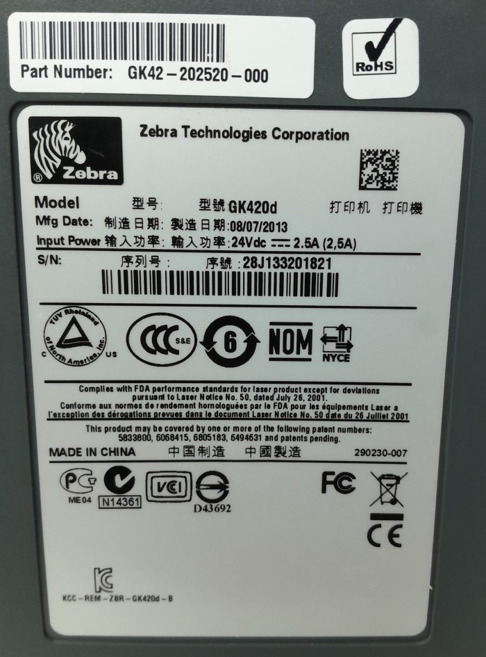 Zebra Thermal Label/Barcode Printer GK420d - Image 3