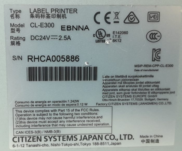 Citizen Thermal Barcode Printer CL-E300 - Image 3