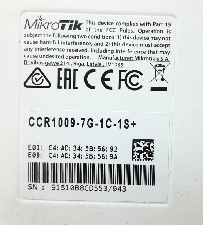 MikroTik Cloud Core Router CCR1009-7G-1C-1S+ With Flexoptix S.1312.10.D Module - Image 3