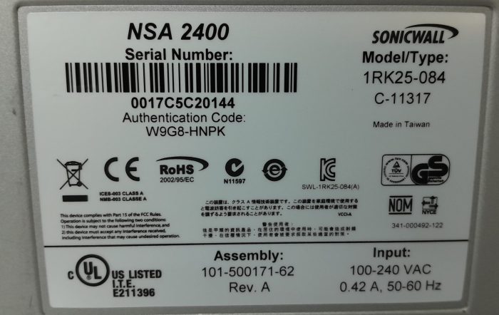 SonicWall Network Security Appliance NSA 2400 1RK25-084 - Image 3