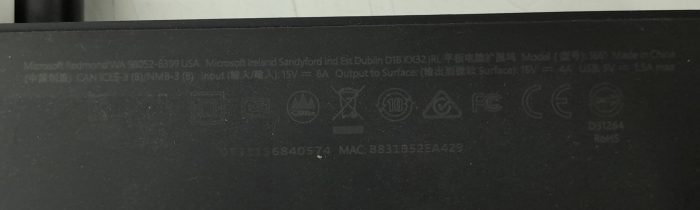 Microsoft Surface Docking Station with Power Supply 1661 (Charger: 1749) - Image 3
