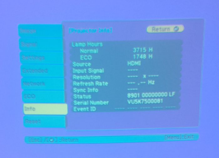 Epson HDMI VGA Projector with 5463 Lamp Hours Used EB-X27 H692B - Image 2