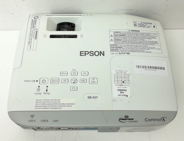 Epson HDMI VGA Projector with 4273 Lamp Hours Used EB-X27 H692B - Image 4