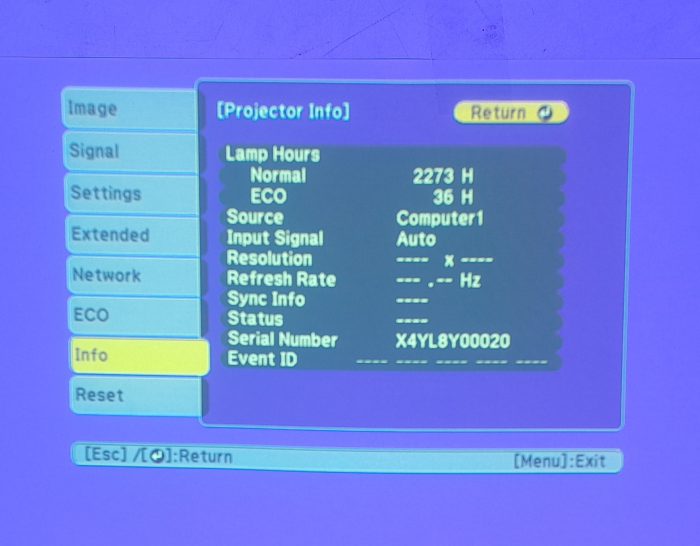 Epson HDMI VGA Projector with 2309 Lamp Hours Used EB-X39 H855B - Image 2