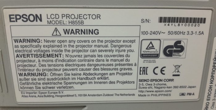 Epson HDMI VGA Projector with 2309 Lamp Hours Used EB-X39 H855B - Image 3