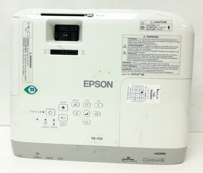 Epson HDMI VGA Projector with 2221 Lamp Hours Used EB-X39 H855B - Image 4