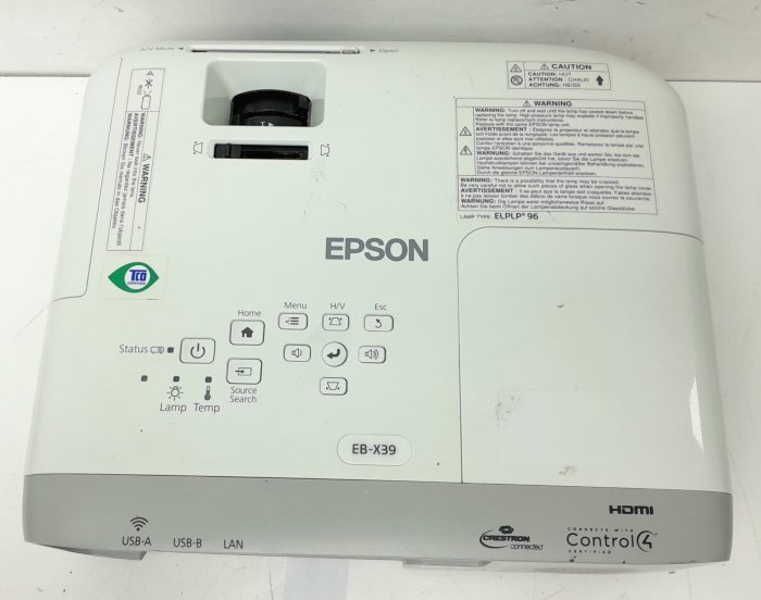 Epson HDMI VGA Projector with 2707 Lamp Hours Used EB-X39 H855B - Image 4