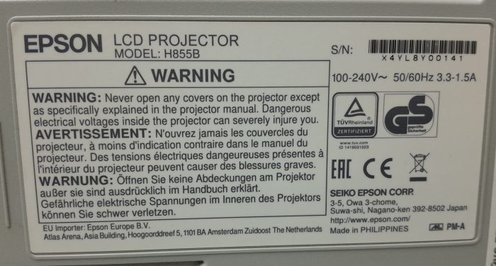 Epson HDMI VGA Projector with 2707 Lamp Hours Used EB-X39 H855B - Image 3
