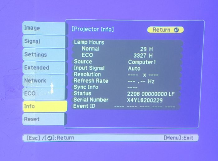 Epson HDMI VGA Projector with 3356 Lamp Hours Used EB-X39 H855B - Image 2