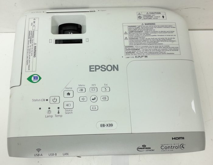 Epson HDMI VGA Projector with 218 Lamp Hours Used EB-X39 H855B - Image 5