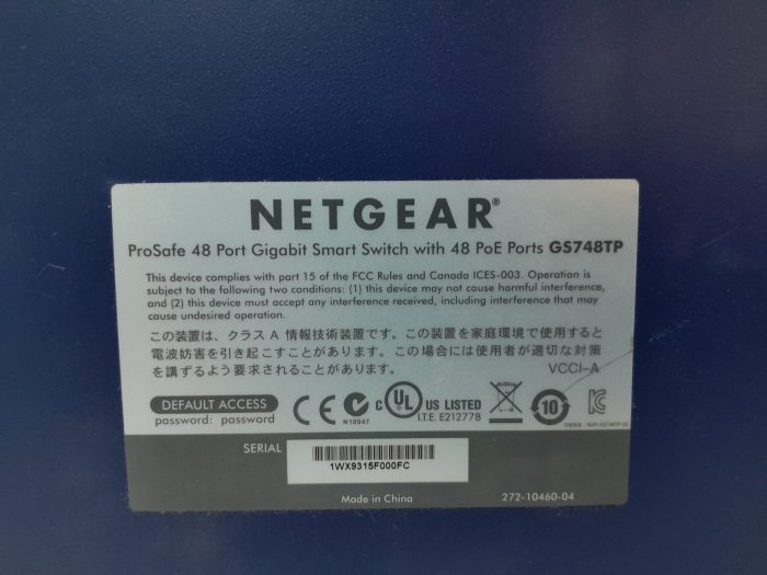 Netgear Gigabit Smart Switch 48 Ports With 48 PoE Ports Prosafe GS748TP - Image 3