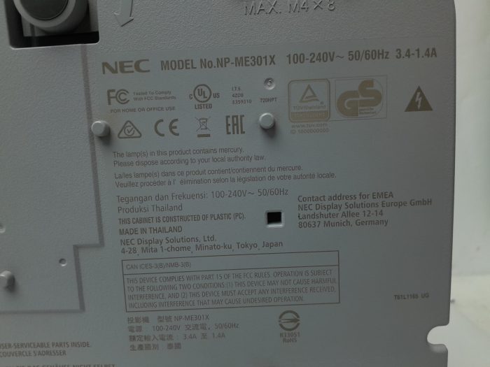 Nec HDMI VGA Projector NP-ME301X - Image 3