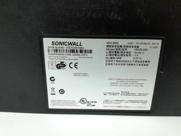 Dell Network Security Firewall SonicWall NSA 2600 1RK29-0A9 - Image 3