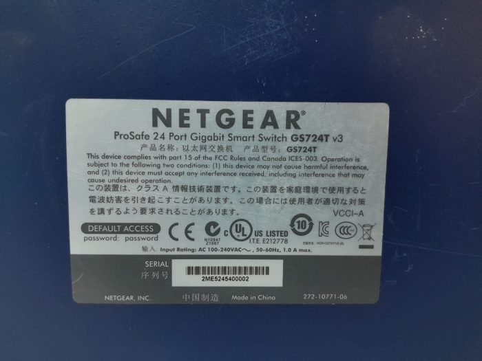 Netgear	Smart Gigabit Switch 24 Port Prosafe GS724T v3 - Image 3