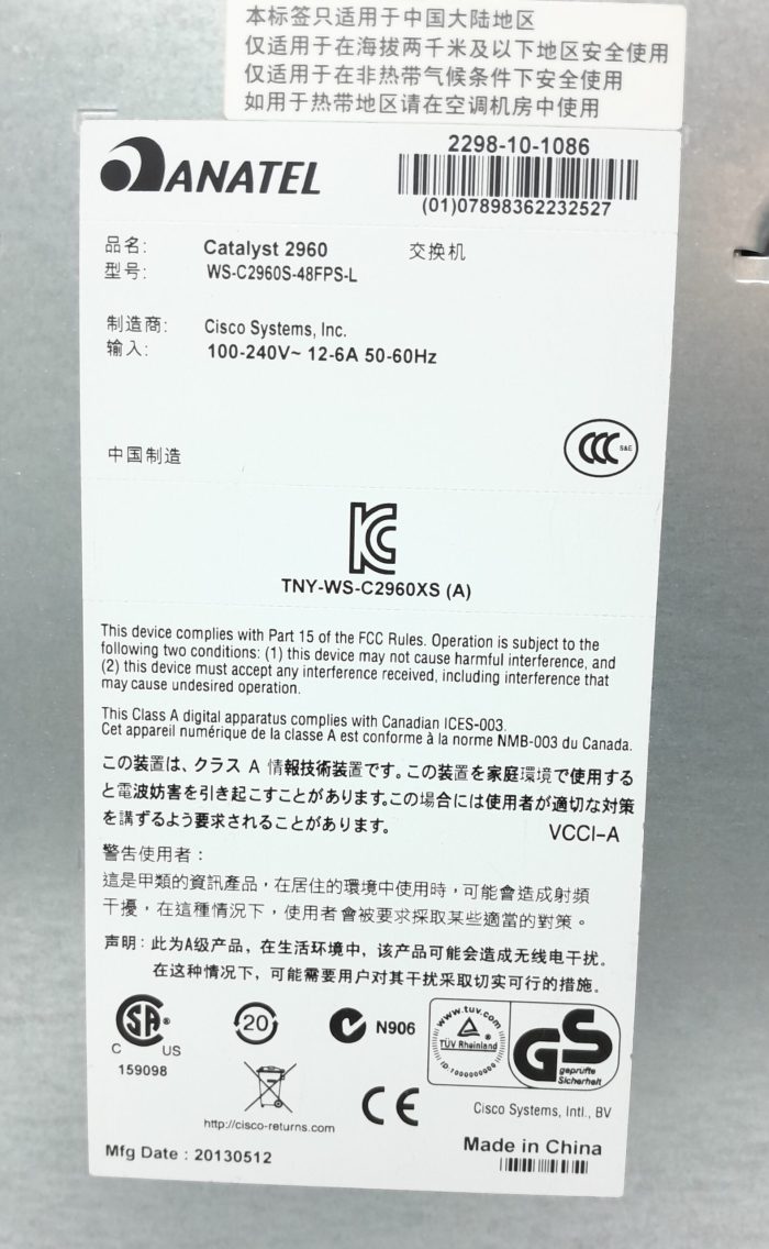 Cisco Ethernet Switch Catalyst 2960 WS-C2960S-48FPS-L - Image 3