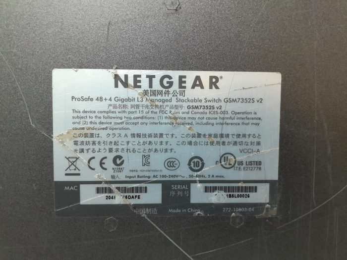 Netgear Gigabit L3 Managed Stackable Switch 48 + 4 Ports Prosafe GSM7352S V2 - Image 3