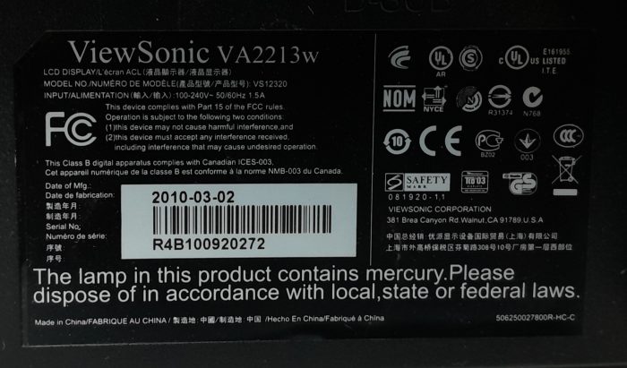ViewSonic 21.5" VGA Monitor VA2213w (VS12320) - Image 3