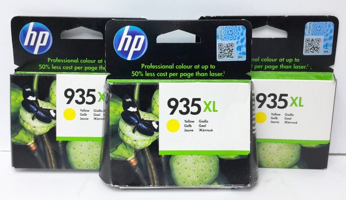 HP Yellow Ink Cartridge C2P26AE - 935XL - Expiry: Feb 2022 - Job Lot x3 - Image 2