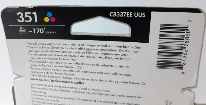 HP Tri-Colour Ink Cartridge CB337EE - Expiry: Feb 2022 - Job Lot x2 - Image 3