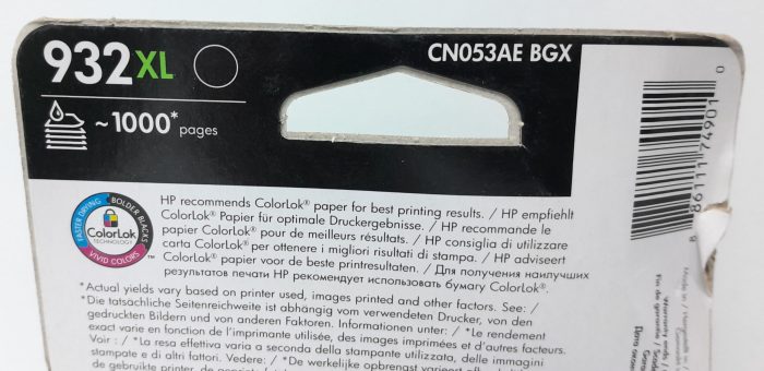 HP Black Ink Cartridge CN053AE - 932XL - Expiry: 2019 to 2023 - Image 3