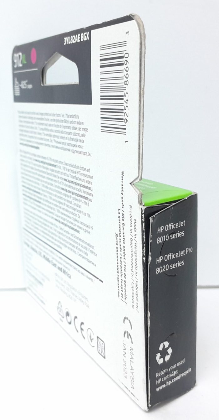 HP Magenta Ink Cartridge 3YL82AE - 912XL - Expiry: Jan 2023 - Image 6