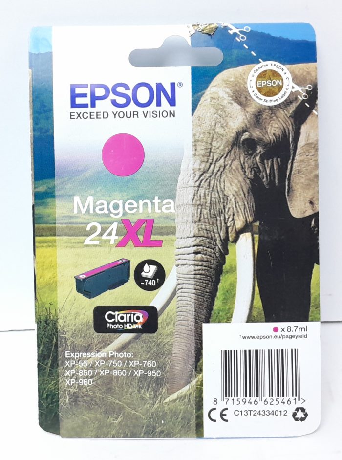 Epson Magenta Ink Cartridge 24XL - Expiry: Sept 2019 - Image 2