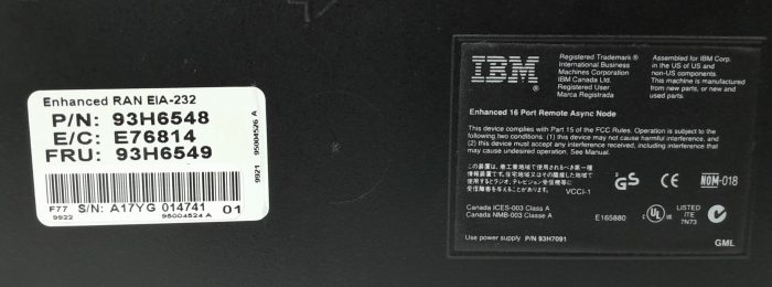 IBM RAN 16 Port Remote Async Node 93H6548 (EIA-232) - Image 3