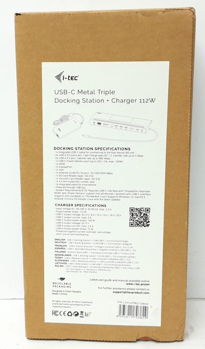 i-tec USB-C Metal Triple Docking Station C31FLATPRO112WUK - Image 2