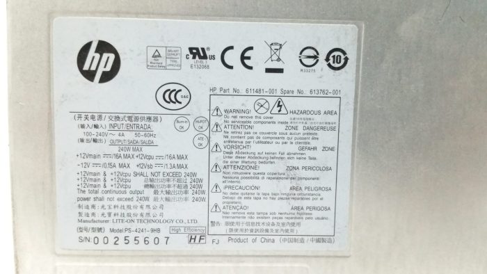 HP Power Supply Unit (PSU) 240W PS-4241-9HB - Image 3