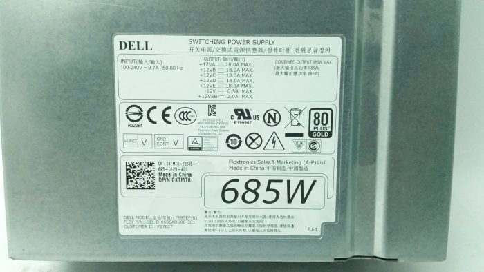 Dell Switching Power Supply Unit (PSU) 685W F685EF-01 - Image 3