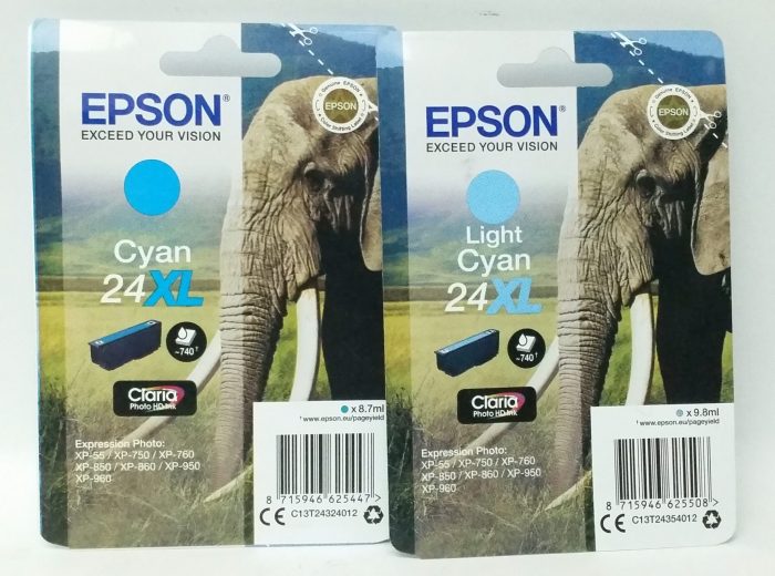 Epson Cyan & Light Cyan Ink Cartridge 24XL - Expiry: Sep 2019 - Joblot x2 - Image 2