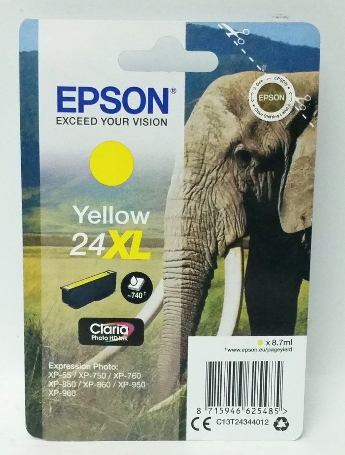 Epson Yellow Ink Cartridge 24XL - Expiry: Sep 2019 - Image 2