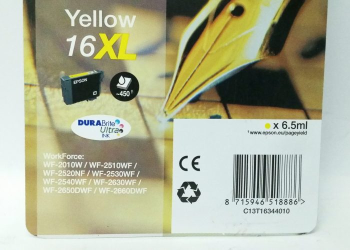 Epson Yellow Ink Cartridge 16XL - Expiry: July 2018 - Image 3