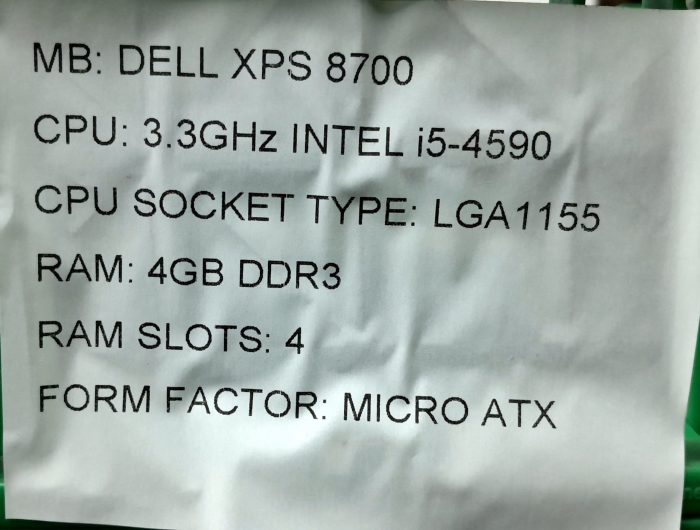 Dell Motherboard i5-4590 With I/O Shield XPS 8700 LGA1150 DDR3 MICRO ATX - Image 3