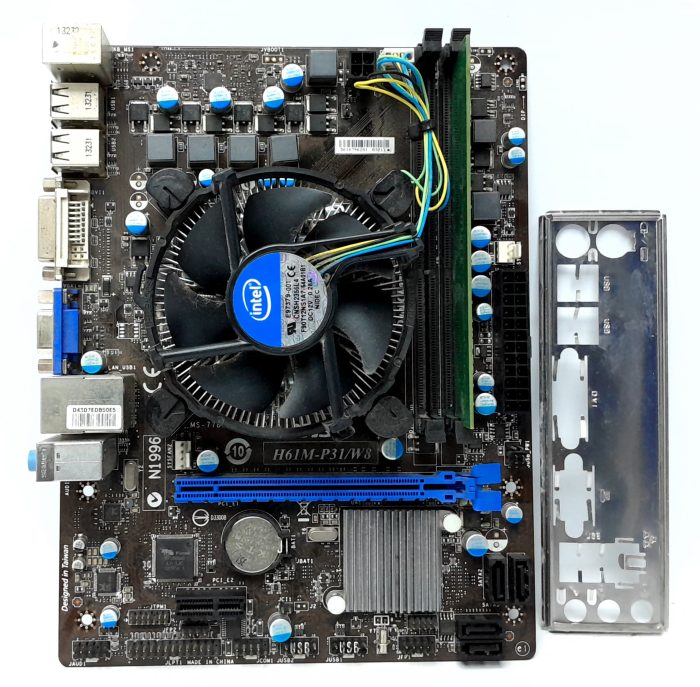 MSI Motherboard Intel i3-2120 With I/O Shield H61M-P31/W8 LGA1155 DDR3 MICRO ATX - Image 2