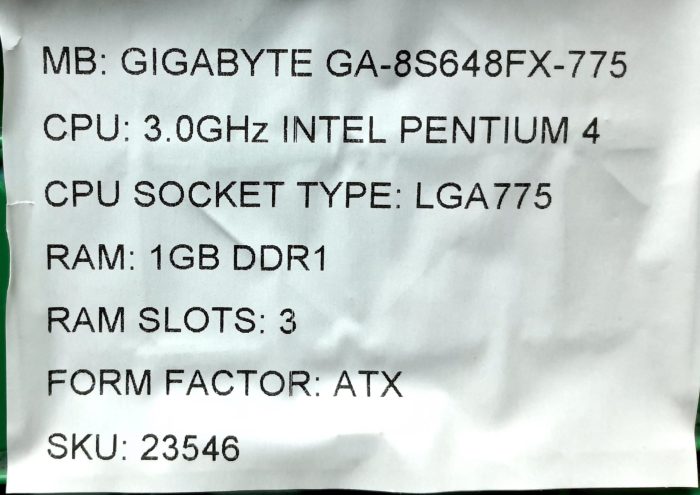 Gigabyte Motherboard Intel Pentium 4 With I/O Shield GA-8S648FX-775 LGA775 DDR1 ATX - Image 3