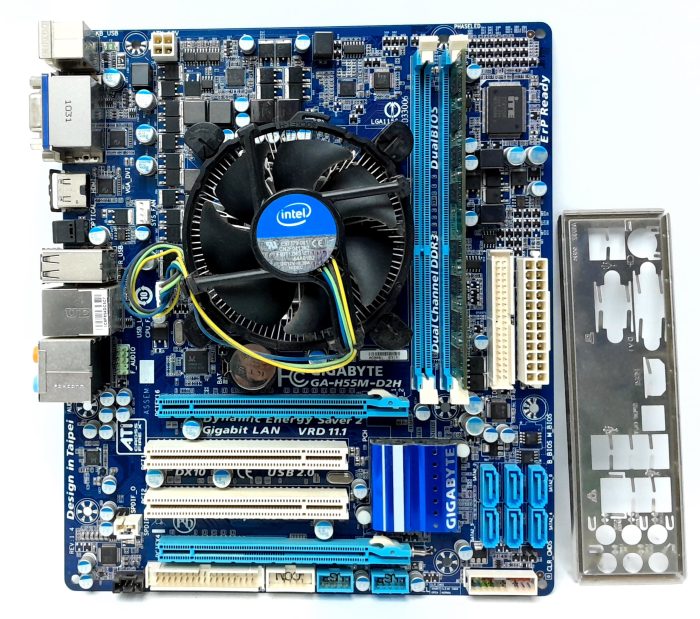 Gigabyte Motherboard Intel i3-540 With I/O Shield GA-H55M-D2H LGA1156 DDR3 MICRO ATX - Image 2