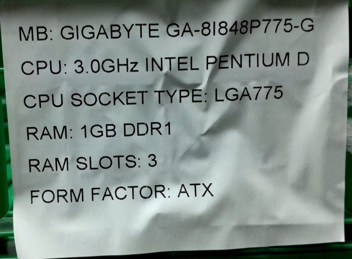 Gigabyte Motherboard Intel Pentium D With I/O Shield GA-8I848P77G-G LGA775 DDR1 ATX - Image 3