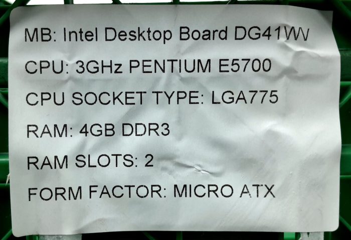Intel Motherboard Pentium E5700 With I/O Shield DG41WV LGA775 DDR3 MICRO ATX - Image 3