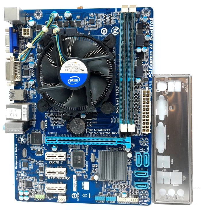 Gigabyte Motherboard Intel i3-2100 With I/O Shield GA-H61MA-D2V LGA1155 DDR3 MICRO ATX - Image 2