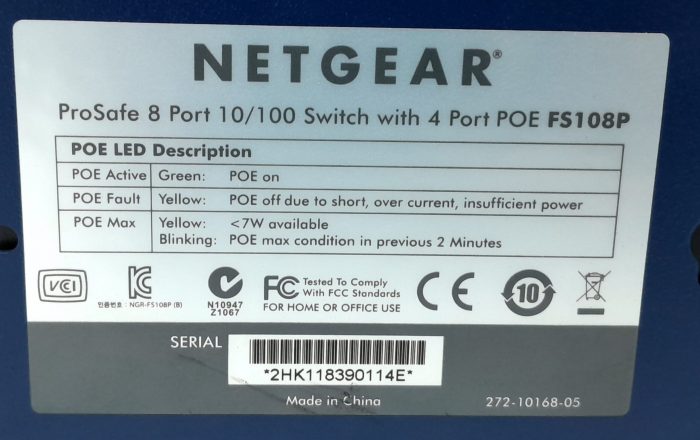 Netgear 8 Port 10/100 Switch With 4 Port PoE ProSafe FS108P - Image 3