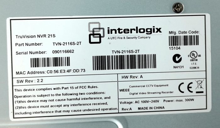 Interlogix Network Digital Video Recorder TruVision NVR 21S - Image 3