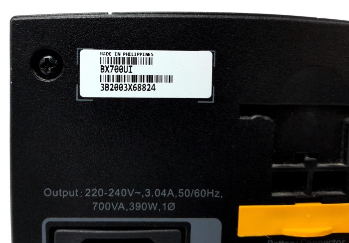 APC Uninterrupted Power Supply (UPS) Back-UPS 700 BX700UI - Image 3