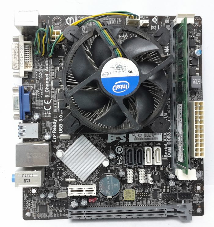 ECS Motherboard Intel i3-4130 With I/O Shield H81H3-M4 LGA1150 DDR3 MINI ITX - Image 2