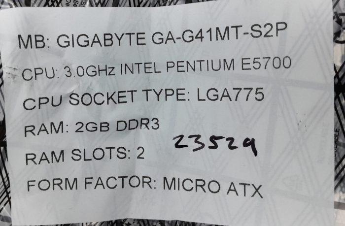 Gigabyte Motherboard Intel Pentium E5700 With I/O Shield GA-G41MT-S2P LGA775 DDR3 MICRO ATX - Image 3