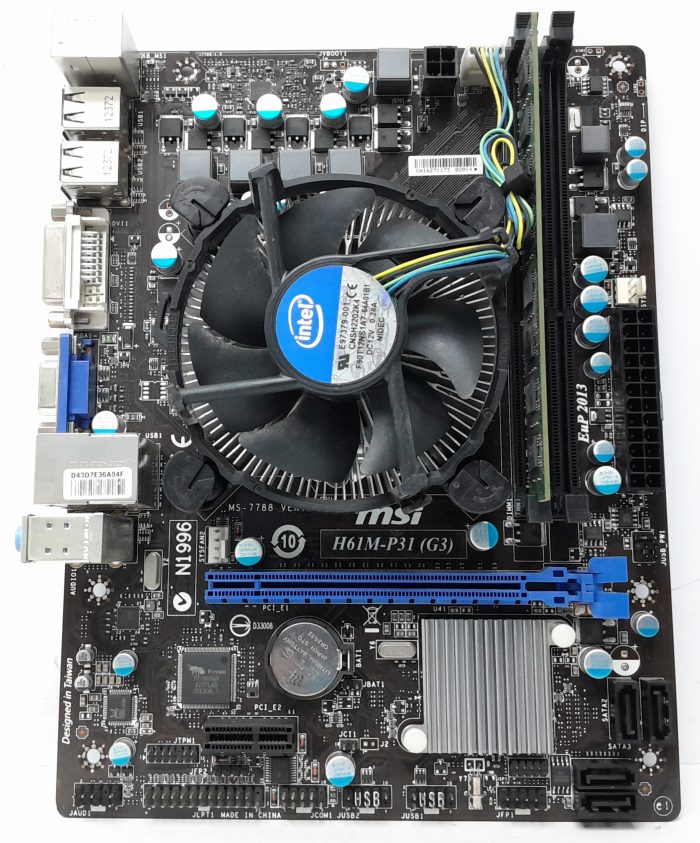 MSI Motherboard Intel i5-3570T With I/O Shield H61M-P31 (G3) LGA1155 DDR3 MICRO ATX - Image 2