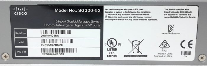 Cisco Gigabit Managed Switch 52 Ports SG300-52 - Image 2