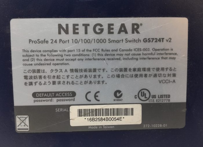 Netgear 24 Port 10/100/1000 Mbps Smart Switch ProSafe GS724T v2 - Image 3